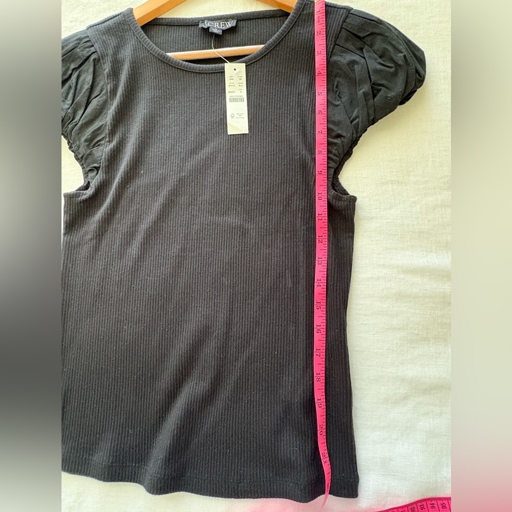 J. Crew Women's Charcoal Puff Sleeve Tee - Picture 6 of 6